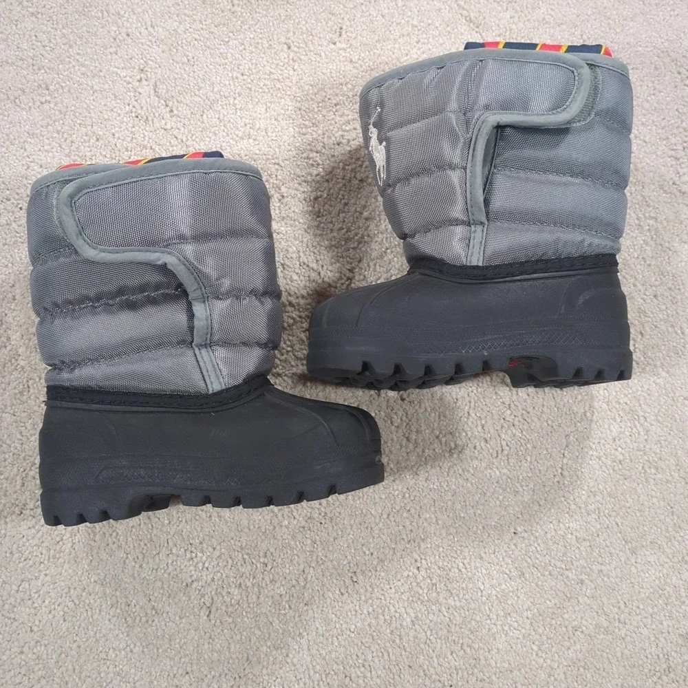 Polo Ralph Lauren Vancouver EZ Snow Boots Toddler Unisex Size 5 Waterproof Gray